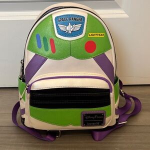 Loungefly Buzz Lightyear Backpack in Green, Purple, and White NWT